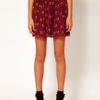 Sugarhill Foxy Chiffon Skater Skirt in Red (burgundy) - Lyst