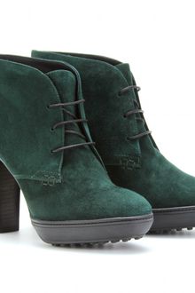 Tod's Suede Laceup Ankle Boots - Lyst
