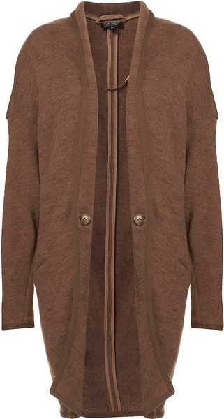 Topshop Button Back Throw On Coatigan - Lyst