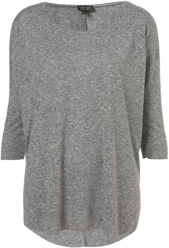 Topshop Fleck Oversized Top - Lyst