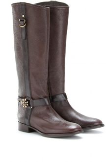 Tory Burch Elina Pebbled Leather Boots - Lyst