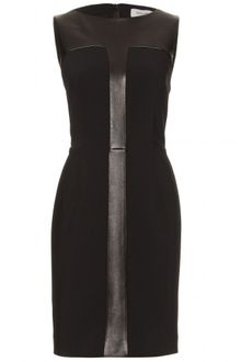 Yves Saint Laurent Wool and Leather Detailed Dress - Lyst