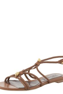 Alexander McQueen Flat Tstrap Sandal - Lyst