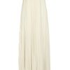 Alice + Olivia Embellished Pleated Silk chiffon Gown in Beige (cream) - Lyst