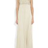 Alice + Olivia Embellished Pleated Silk chiffon Gown in Beige (cream) - Lyst