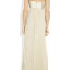 Alice + Olivia Embellished Pleated Silk chiffon Gown in Beige (cream) - Lyst
