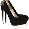 Brian Atwood Zenith Chain and Studembellished Suede Pumps in Black - Lyst