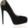 Brian Atwood Zenith Chain and Studembellished Suede Pumps in Black - Lyst