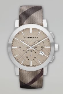 Burberry Checkstrap Chronograph Watch - Lyst