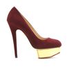 Charlotte Olympia Dolly Platform Pumps with Ruffled Anklets in Red (aubergine) - Lyst
