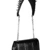 Christian Louboutin Artemis Spiked Water Snake and Leather Shoulder Bag in Black - Lyst