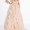 Elie Saab Cap Slv Embd Top Asym Broach in Beige - Lyst
