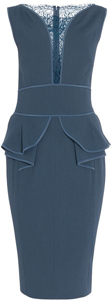 Elie Saab Lace Insert Short Dress - Lyst