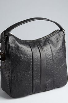 Furla Black Ostrich Embossed Leather Soho Hobo - Lyst