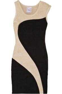 Hervé Léger Two Tone Bandage Dress - Lyst