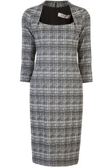 Lela Rose Blurred Plaid Dress - Lyst