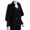 Moncler Navy Wool Blend Double Breasted Cape Coat in Blue (navy) - Lyst