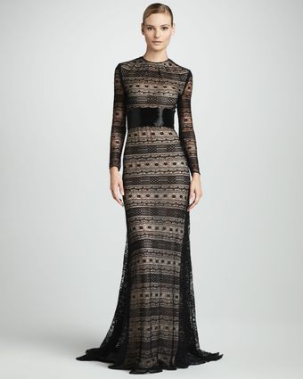 Naeem Khan Geometriclace Gown - Lyst