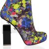 Nicholas Kirkwood Geometricheel Printed Silkcovered Leather Ankle Boots in Multicolor (black) - Lyst
