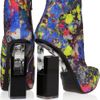 Nicholas Kirkwood Geometricheel Printed Silkcovered Leather Ankle Boots in Multicolor (black) - Lyst