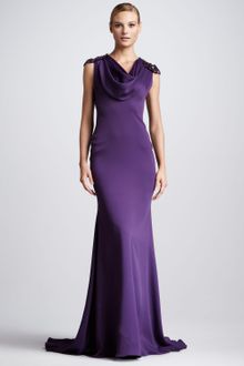 Pamella Roland Cowlneck Gown - Lyst