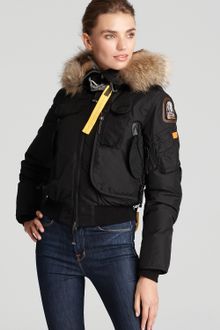 Parajumpers Gobi Down Bomber Jacket with Fur Hood - Lyst
