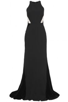 Stella McCartney Crepe and Velvet Trimmed Gown with Belt - Lyst