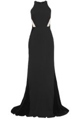 Stella McCartney Crepe and Velvet Trimmed Gown with Belt