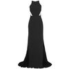 Stella Mccartney Crepe and Velvet Trimmed Gown with Belt in Black - Lyst