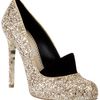 Stella Mccartney Glitter Pump in Silver (gold) - Lyst
