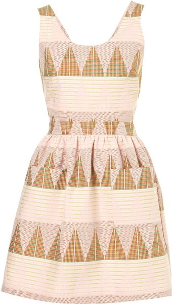 Topshop Pastel Texture Pinafore Dress - Lyst