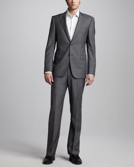 Versace Peaklapel Suit in Gray for Men - Lyst
