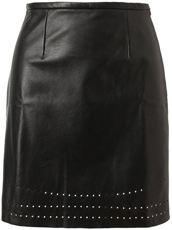 Yasmin Kianfar Laser Cut Leather Skirt - Lyst