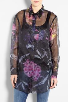 Acne Patsy Bouquet Organza Floral Shirt - Lyst