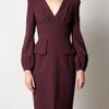 Alexander Mcqueen Peplum Detail Dress in Red (burgundy) - Lyst