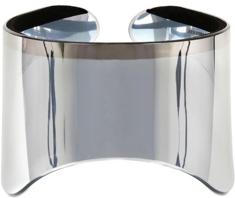 Alexander Mcqueen Silver Mirror Visor in Silver - Lyst