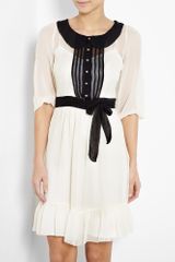 Alice By Temperley Meadow Contrast Collar Silk Dress