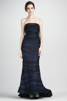 Alice + Olivia Tiered Strapless Gown - Lyst