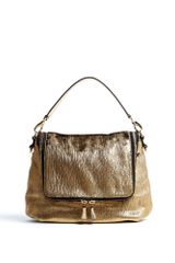 Anya Hindmarch Maxi Zip Satchel in Metallic Leather