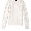 A.p.c. Aran Knit Jumper in White (denim) - Lyst