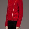Balmain Velvet Biker Jacket in Red - Lyst