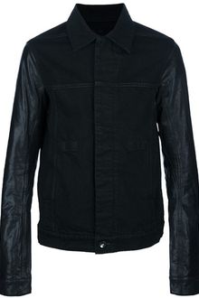 DRKSHDW by Rick Owens Leather Sleeve Denim Jacket - Lyst