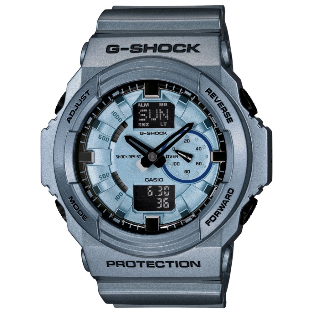 Gshock Men'S Analog Digital Blue Resin Strap Watch 52X55Mm Ga150A2A