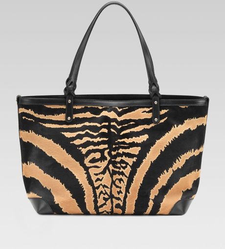 Gucci Medium Gucci Craft Tote Blackcaramel in Animal (black) - Lyst