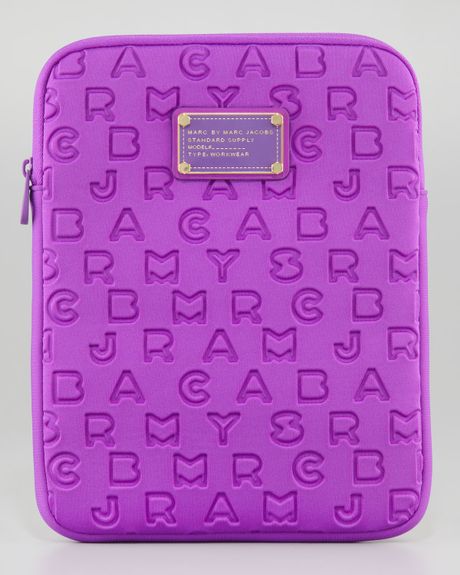 Marc By Marc Jacobs Dreamy Logo Neoprene Tablet Case in Purple (fluoro lime) - Lyst