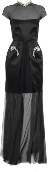 Marios Schwab The Gloria Full Length Dress in Black - Lyst