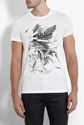 McQ by Alexander McQueen White Hummingbird Stencil Tshirt - Lyst