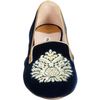 Miu Miu Velvet Embroidered Slipon in Blue (gold) - Lyst