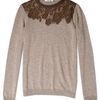 Moschino Cheap & Chic Lace Insert Wool Knit in Gray - Lyst