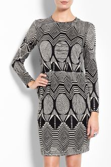 Mw Matthew Williamson Graphic Jacquard Jersey Dress - Lyst